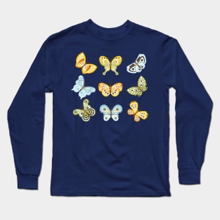 fantastic butterflies hand drawn Long Sleeve T-Shirt